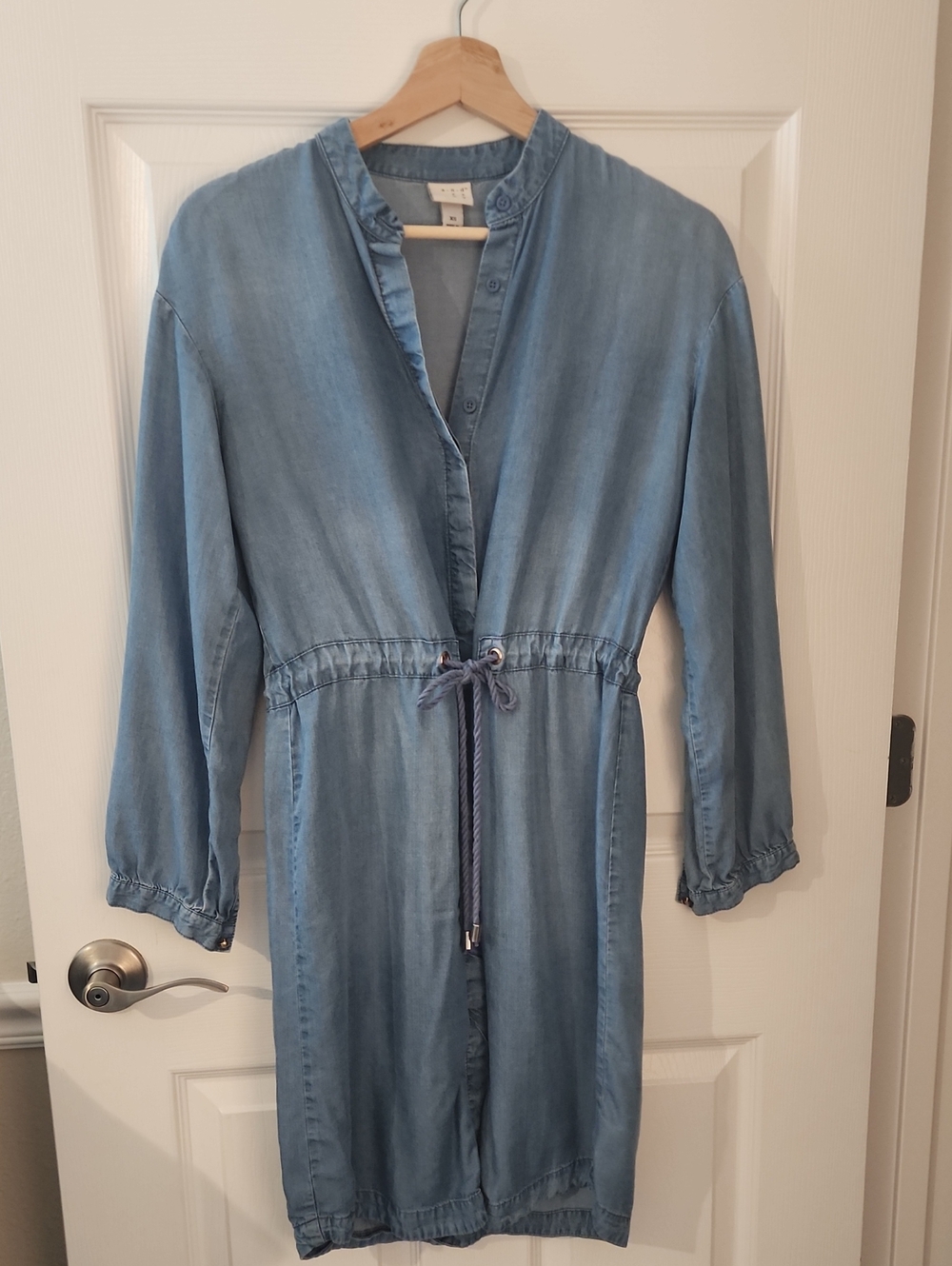 a new day Light Blue Chambray Midi Shirt Dress